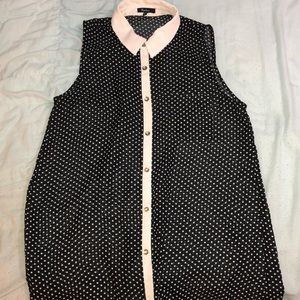 Vintage style polka dot button up blouse